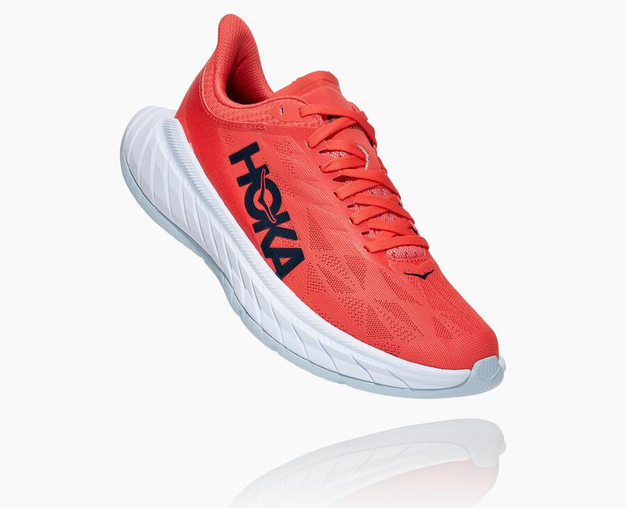 Hoka One One Carbon X 2 Löparskor Dam - Röda/Vita - EINRM-5463